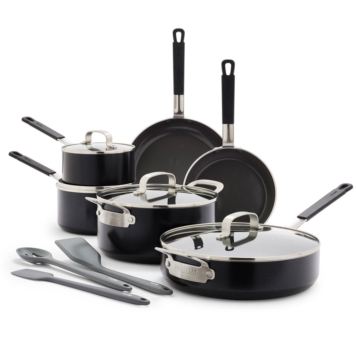 Bobby Flay Professional Ceramic Nonstick Aluminum 13pc Cookware Set Black