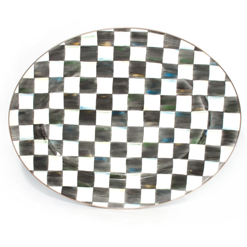 MacKenzie-Childs Rosy Check Medium Oval Platter