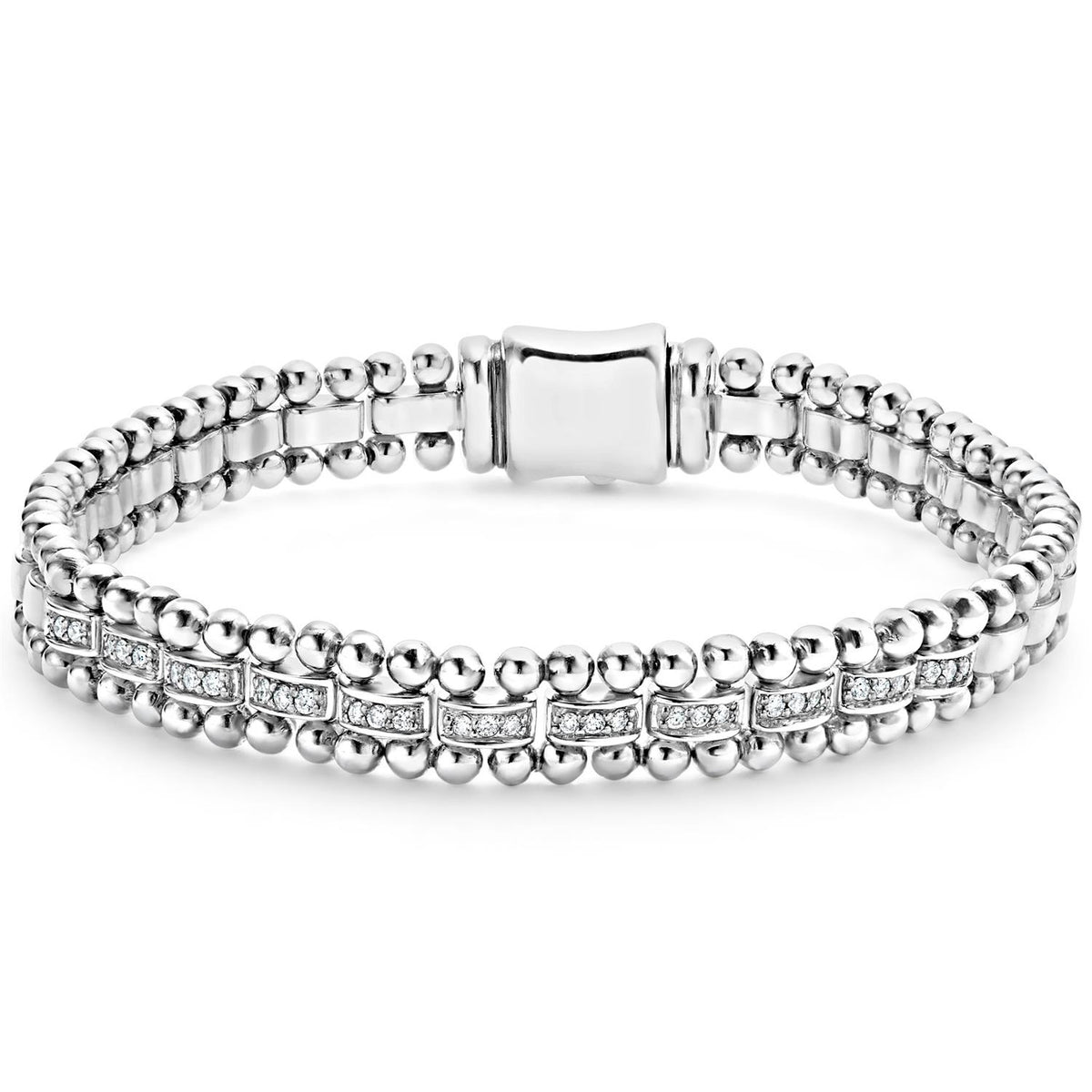 Lagos CAVIAR SPARK Diamond Link Bracelet Size Medium