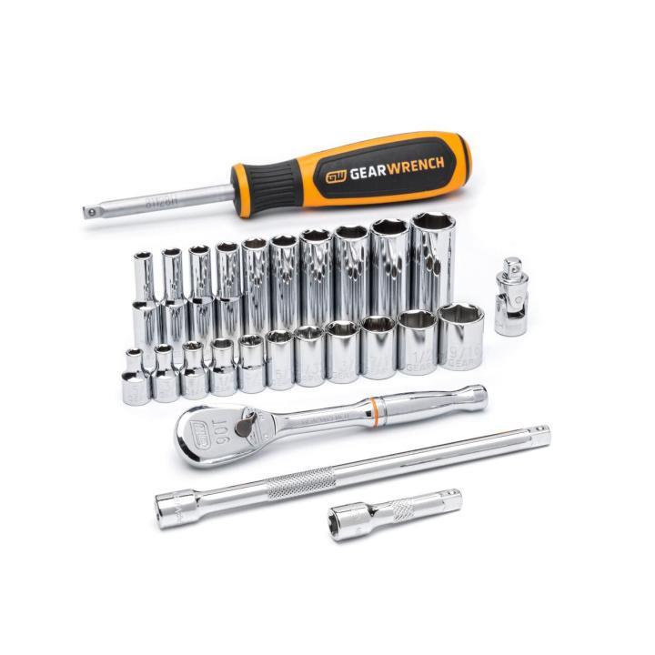 Apex GearWrench 26 Pc. 1/4" Drive 6 Point Standard SAE Mechanics Tool Set