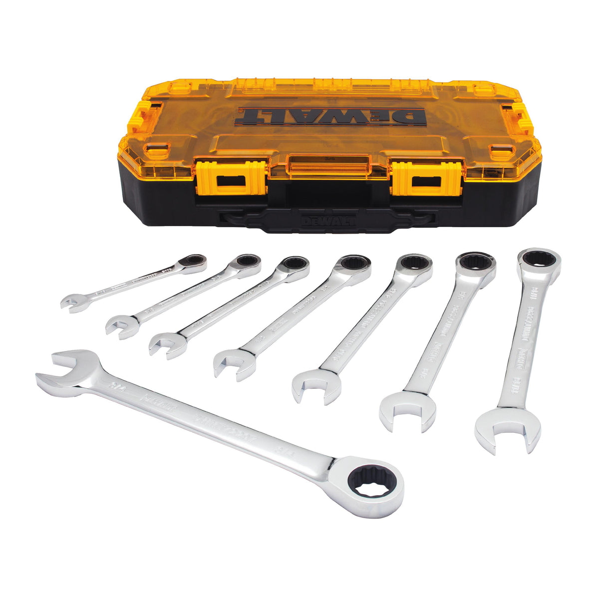 DeWalt Tough Box 8pc SAE Ratcheting Wrench Set