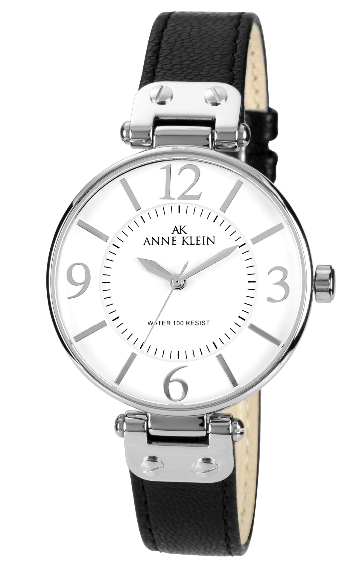 Anne Klein Women's Black Leather Strap Watch