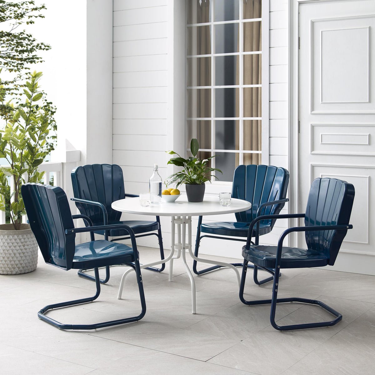 Crosley Outdoor Ridgeland 5Pc Round Retro Outdoor Dining Set