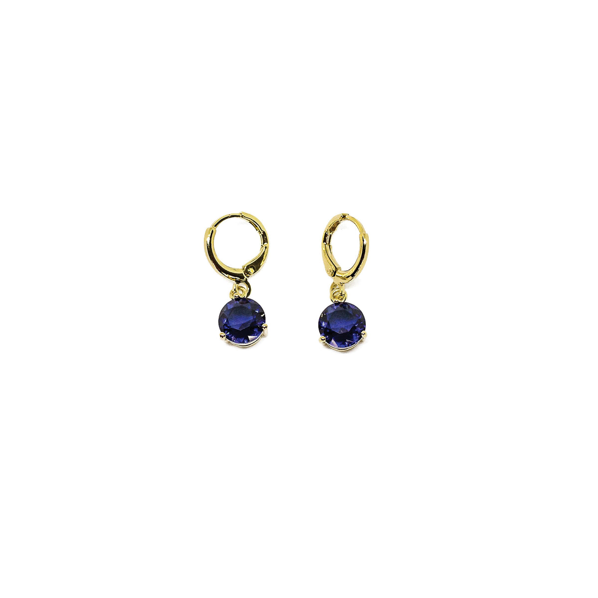 Completely Bella Gold Tone Cocktail Drop Earrings in Blue