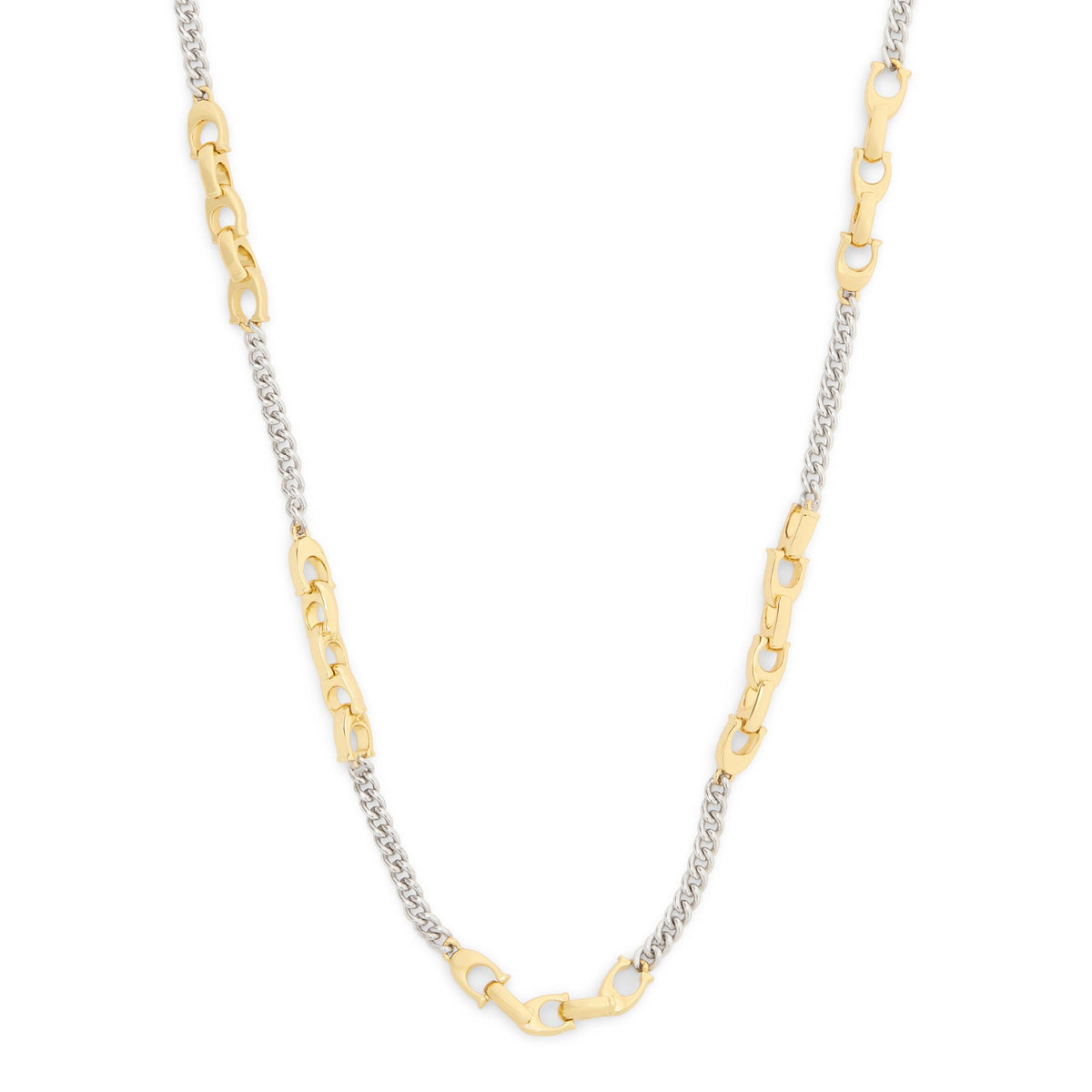 COACH Signature C Mixed Chain Necklace - Two Tone