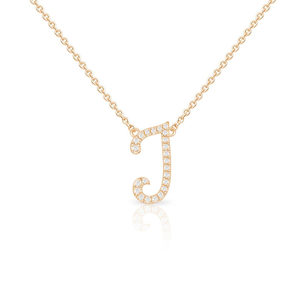 Infinity Luxe Jewelry Collection Diamond Cursive Initial W/Chain