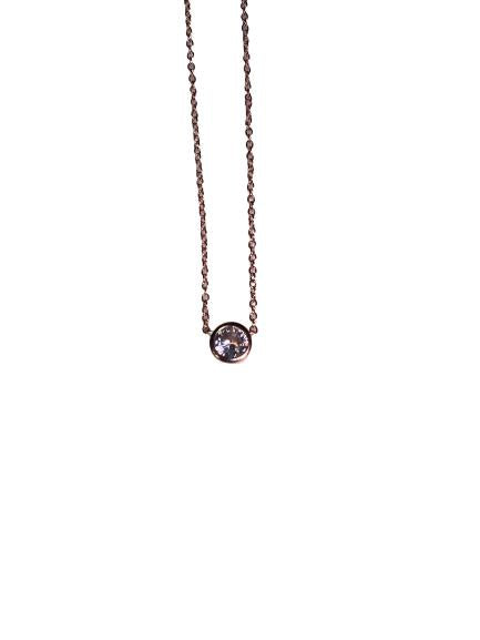 Completely Bella Rose Gold CZ Pendant Necklace