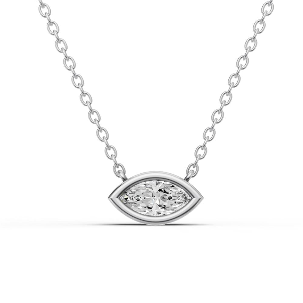 Prestige Boutique Diamonds Marquise Lab Diamond Solitaire Pendant Size 0.5 CTW