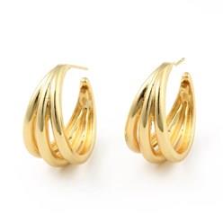 DKD Triple hoop stud earrings.