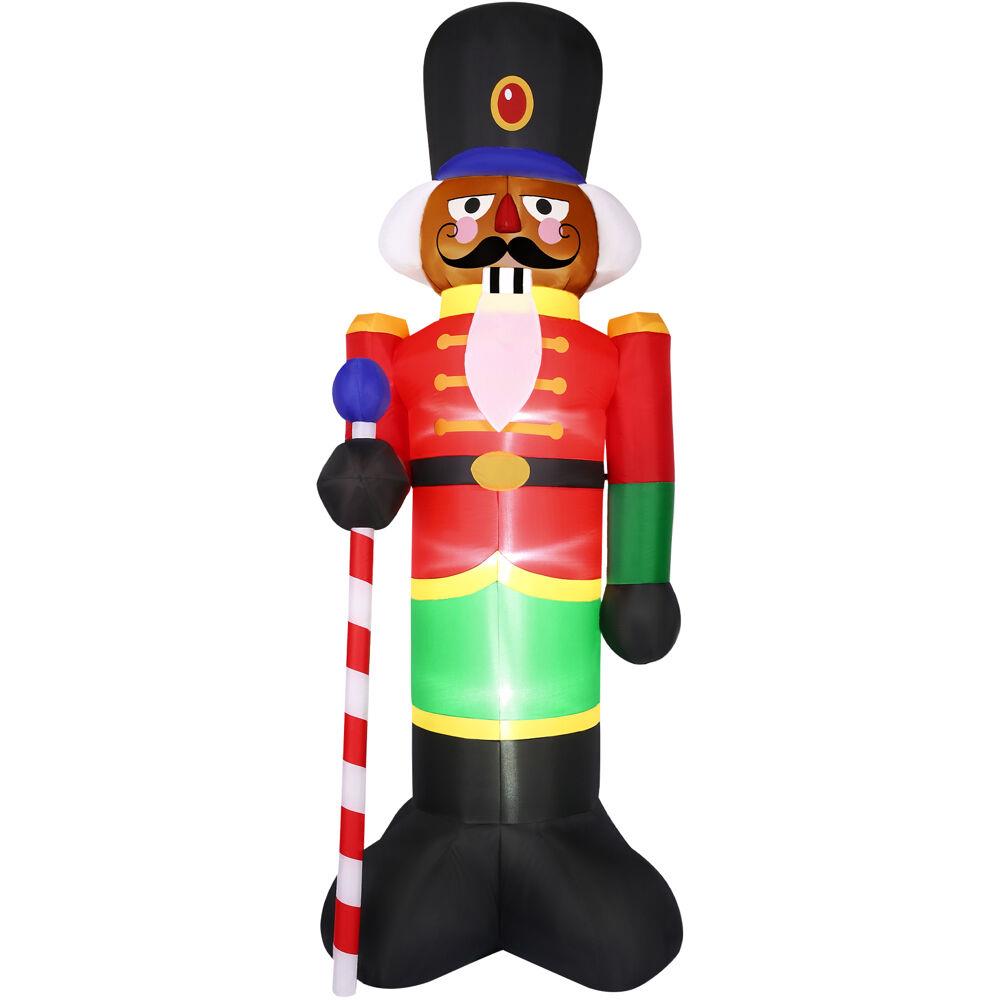 Fraser Hill 10-Ft. Tall Prelit African American Nutcracker Inflatable