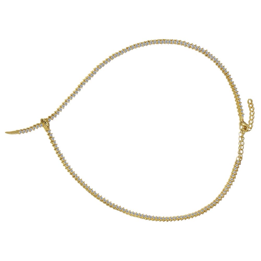 GENEVIVE 14K Yellow Gold Plated Classic Necklace Size 18"