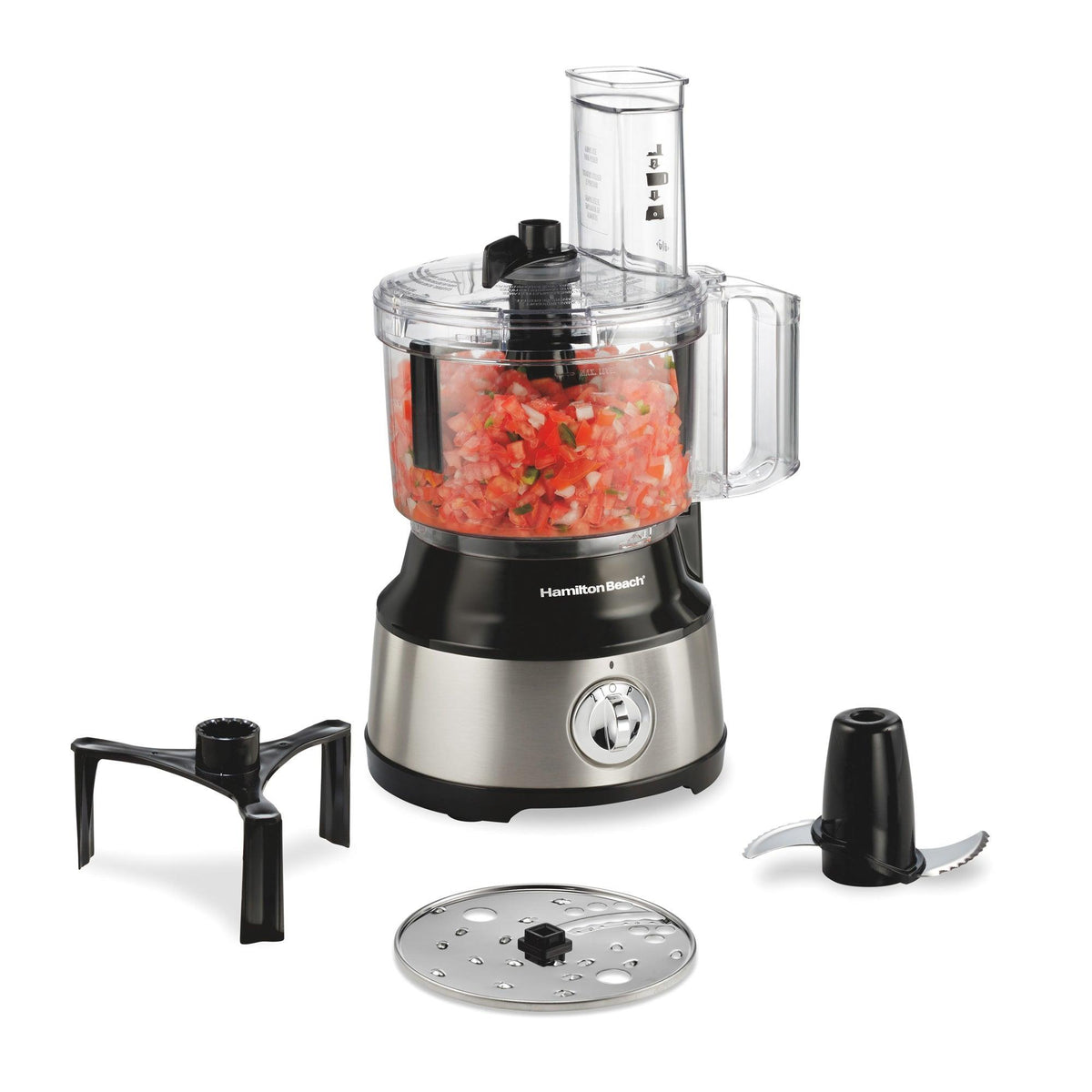 Hamilton Beach 10 Cup Food Processor w/ Bowl Scraper Black & Stainless Steel