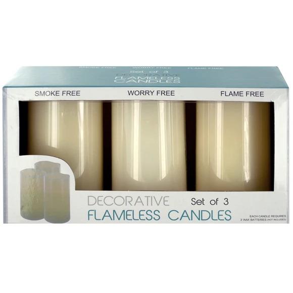 Bella Home Decorative Flameless Vanilla Pillar Candles