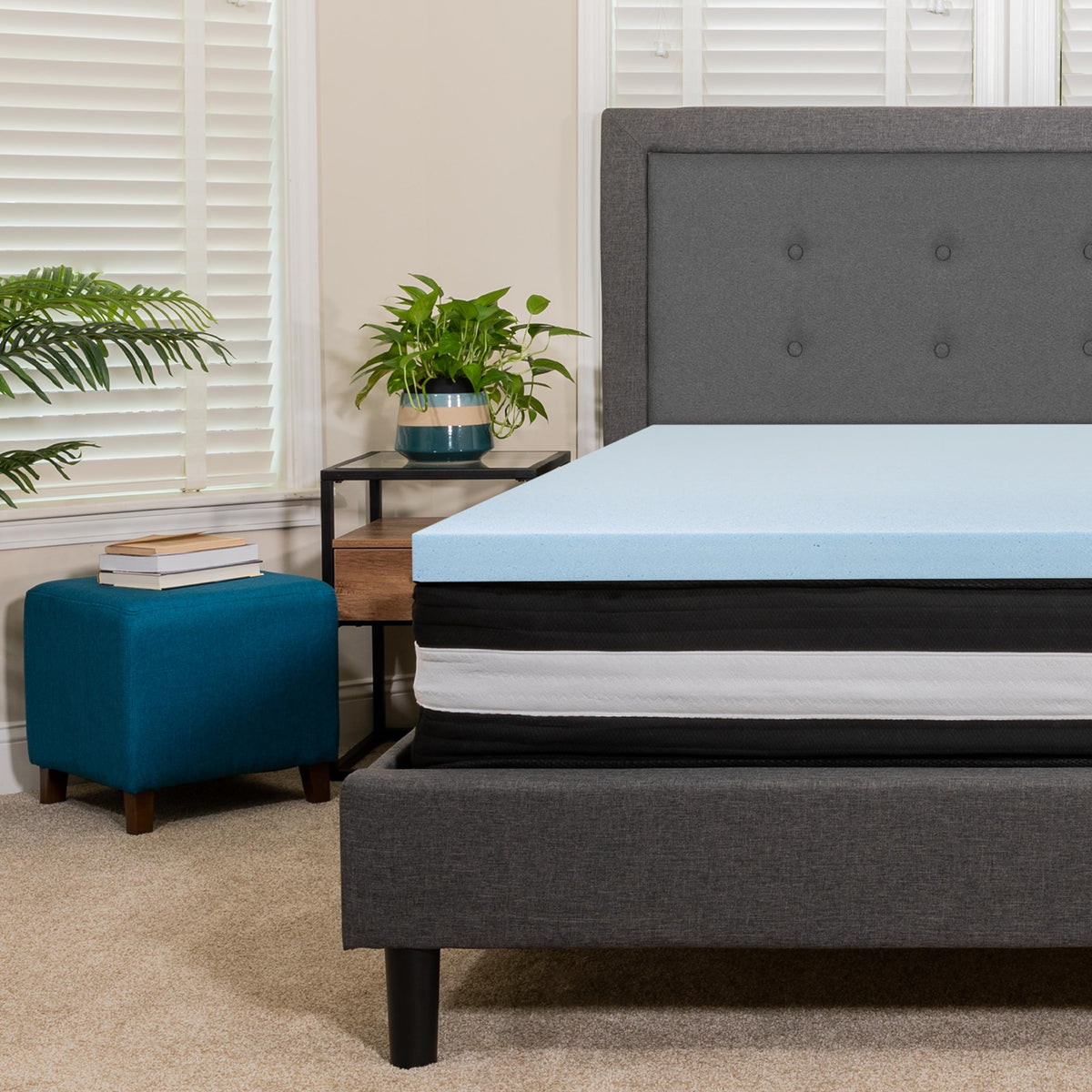 Flash Furniture Twin 12" Mattress & Gel Memory Foam Topper Bundle Set
