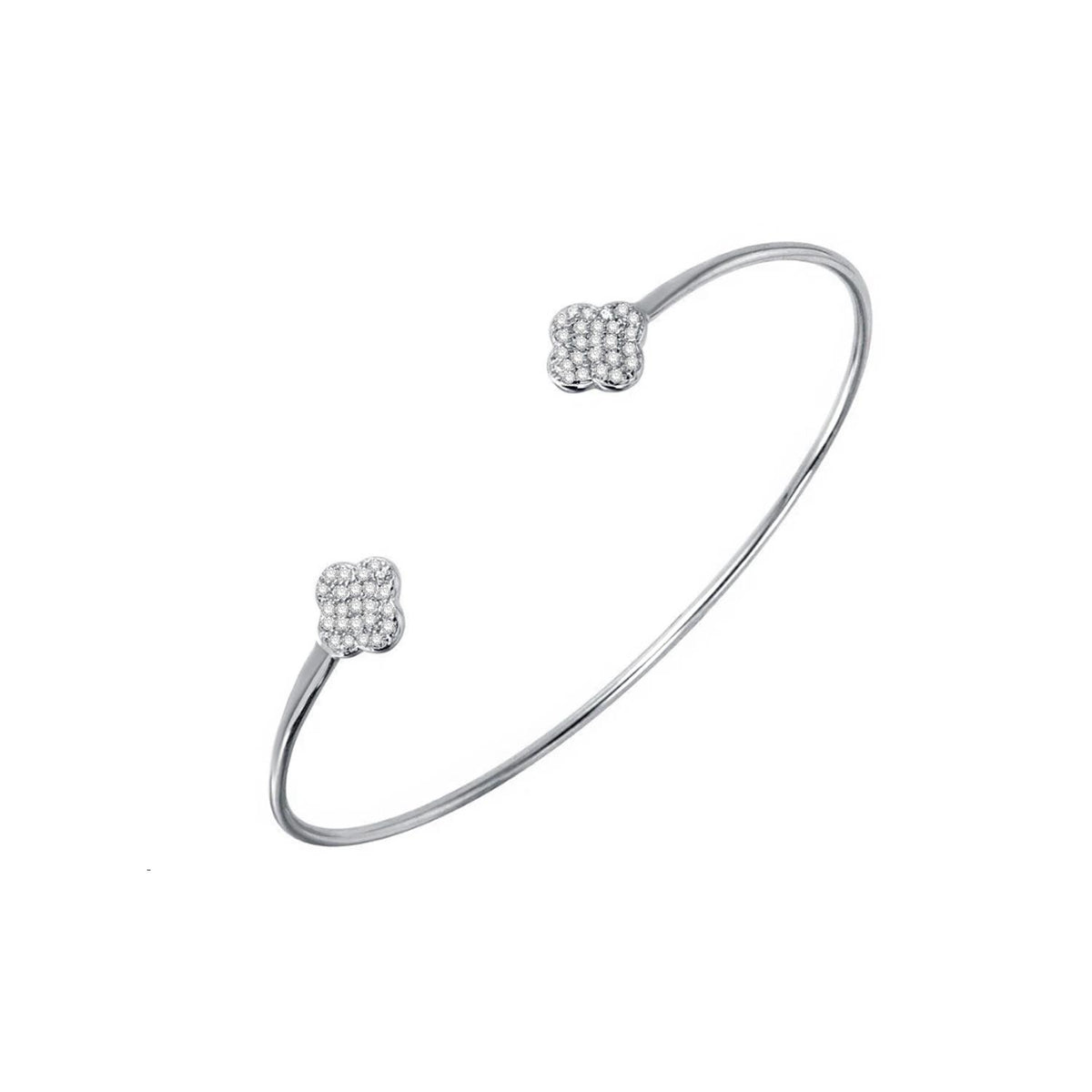 Infinity Luxe Jewelry Collection CZ Clover Shaped Cuff Bracelet
