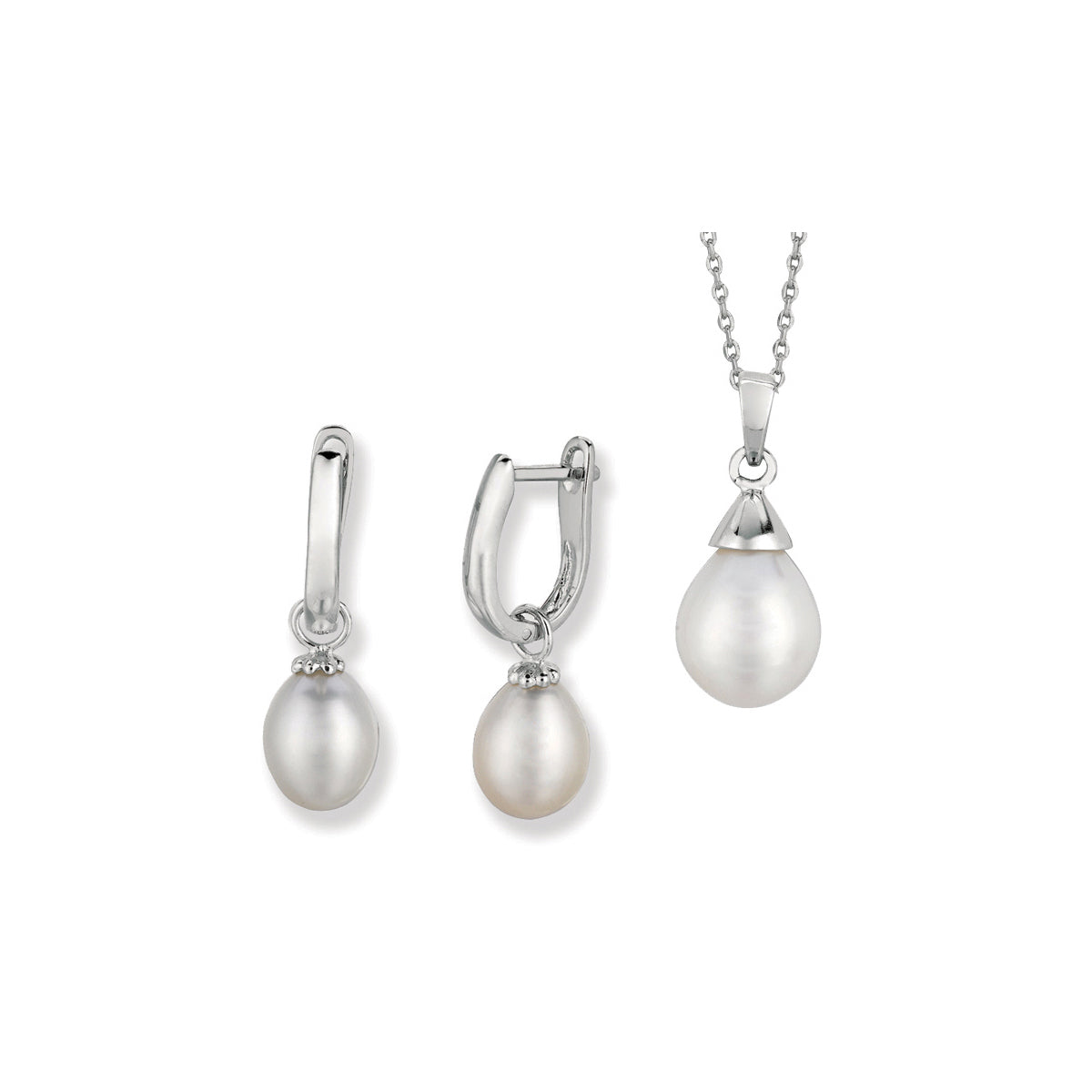 Jilco Pearl Teardrop Earring & Necklace Set