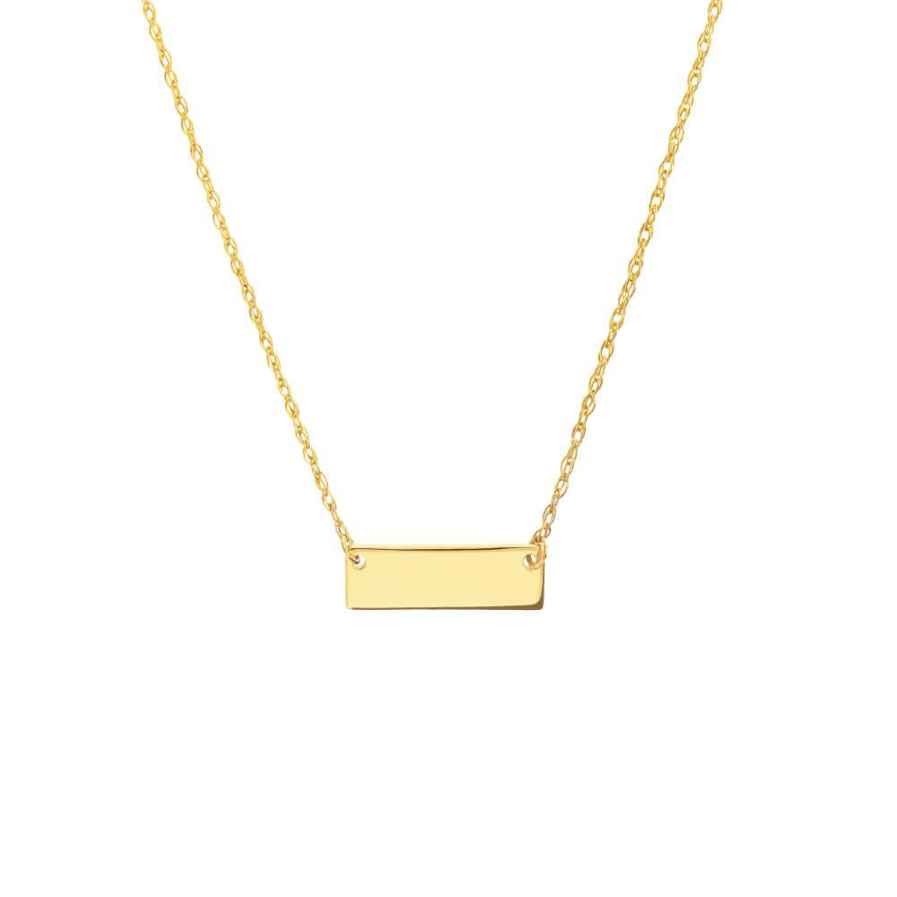 HAWLEY ST So You Mini Engravable Bar Adjustable 18" Necklace