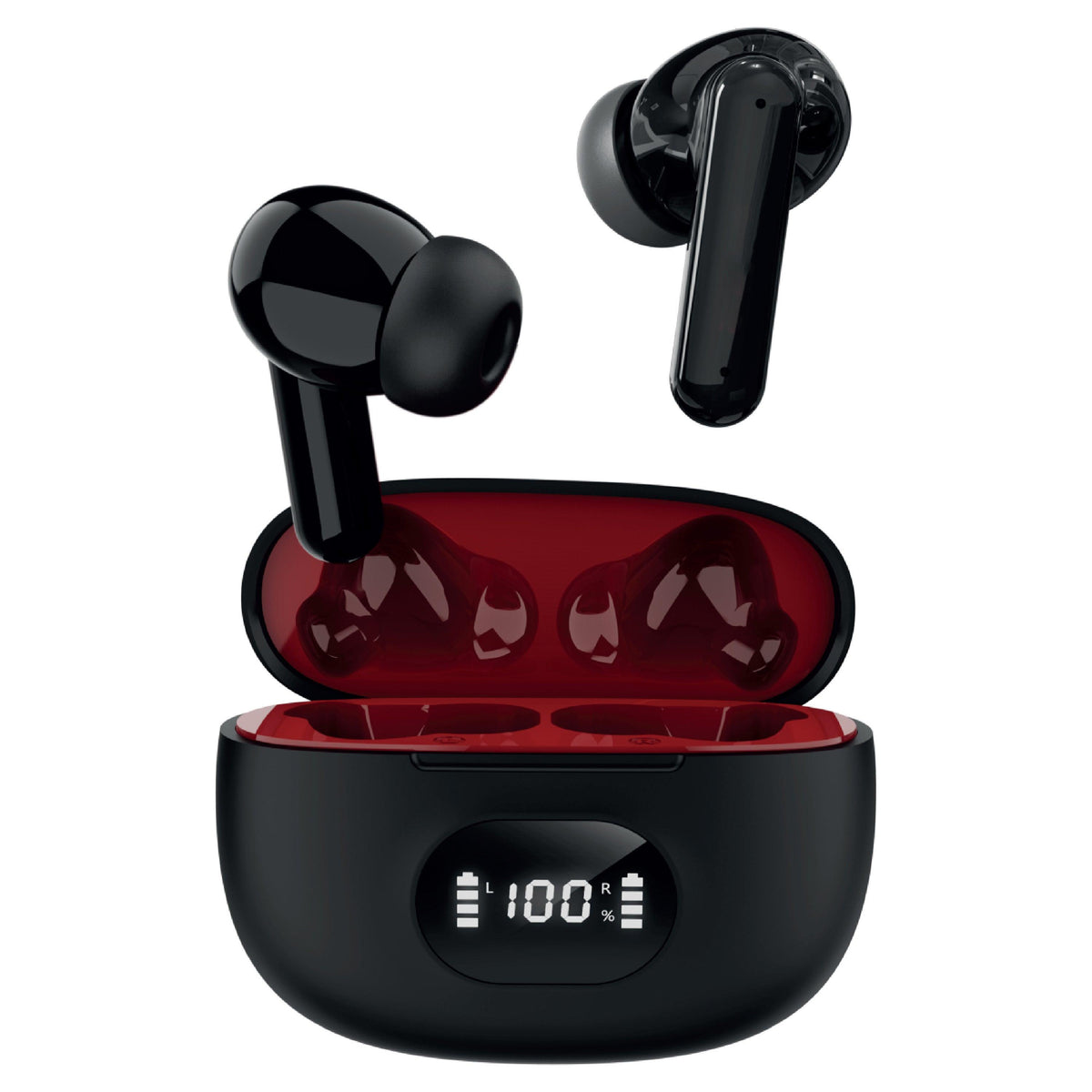 IQ Sound Dual-Mic True Wireless Noise Cancelling Earbuds Black