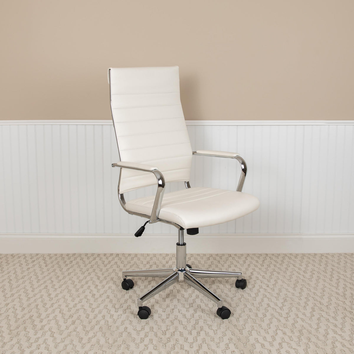 Flash Furniture High Back Black LeatherSoft Ribbed Executive Swivel Office Chair