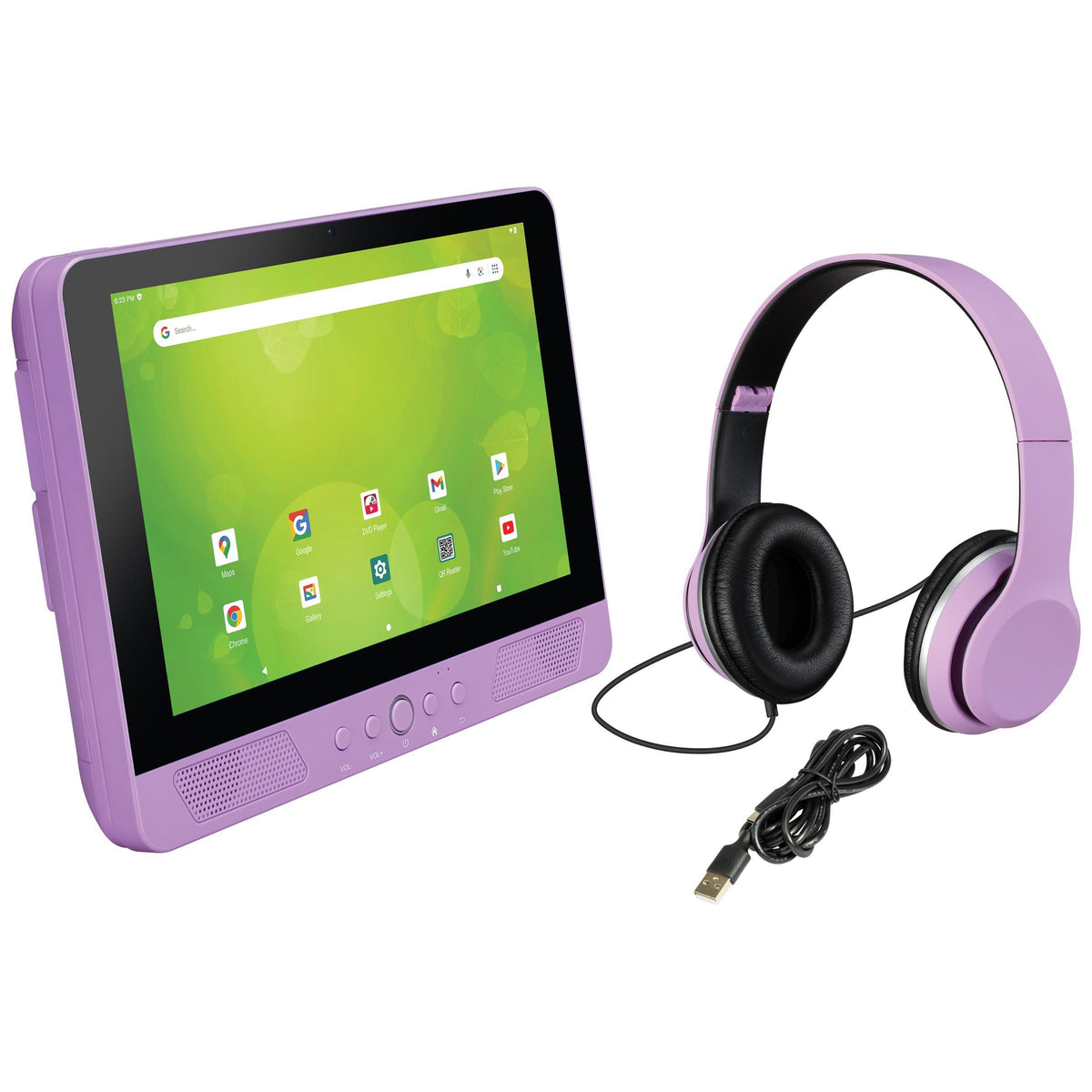 GPX 10" Android Tablet w/ Built-In DVD Player with Headphones- Light Purple
