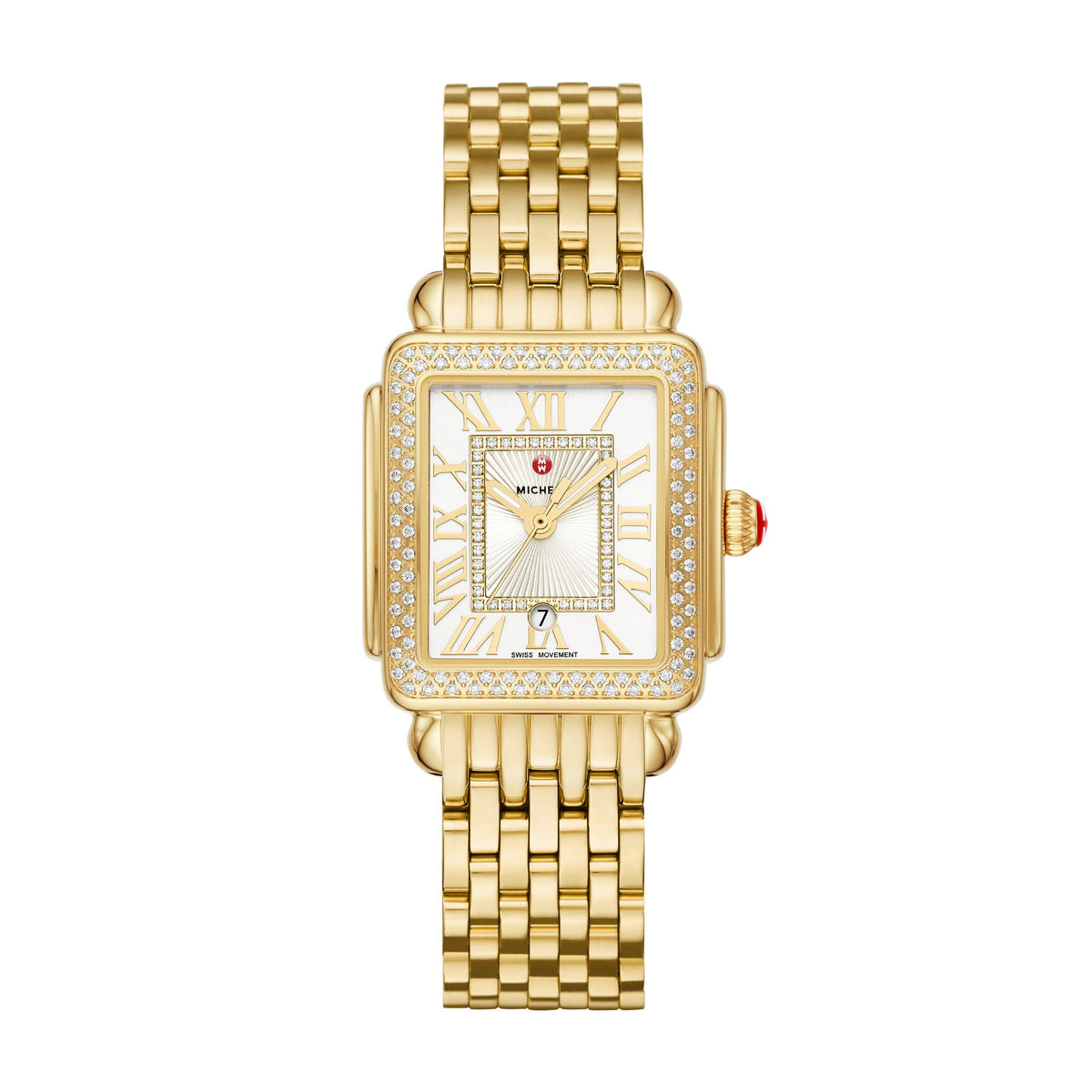Michele Ladies' Deco Madison Mid 18k Gold-Tone Diamond Watch 148 Diamonds