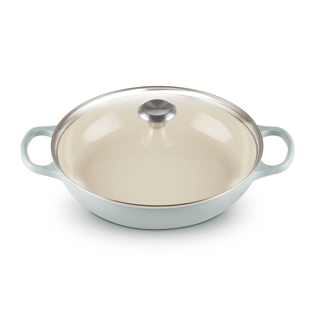 Le Creuset 3.5qt Signature Cast Iron Braiser w/ Glass Lid Sea Salt