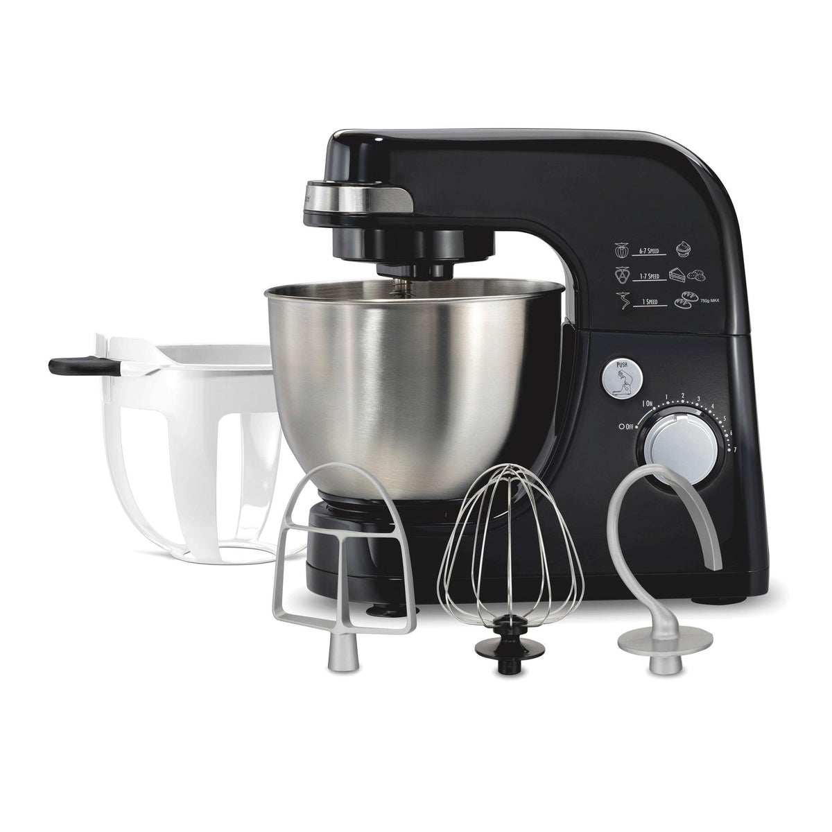 Hamilton Beach 7 Speed Stack & Scrape Stand Mixer Black