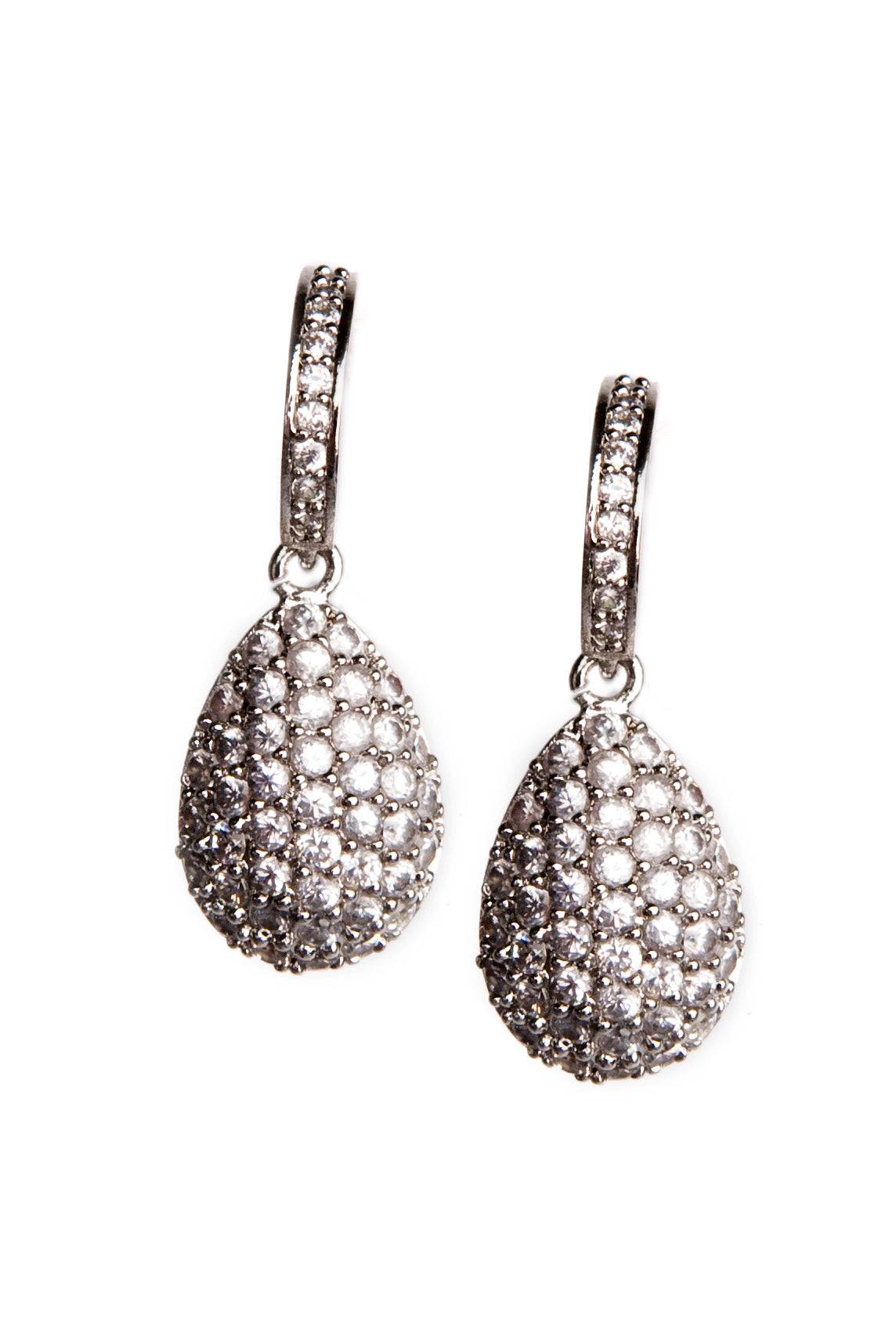 DKD Dazzle Puffed Teardrop Crystal Post Earrings