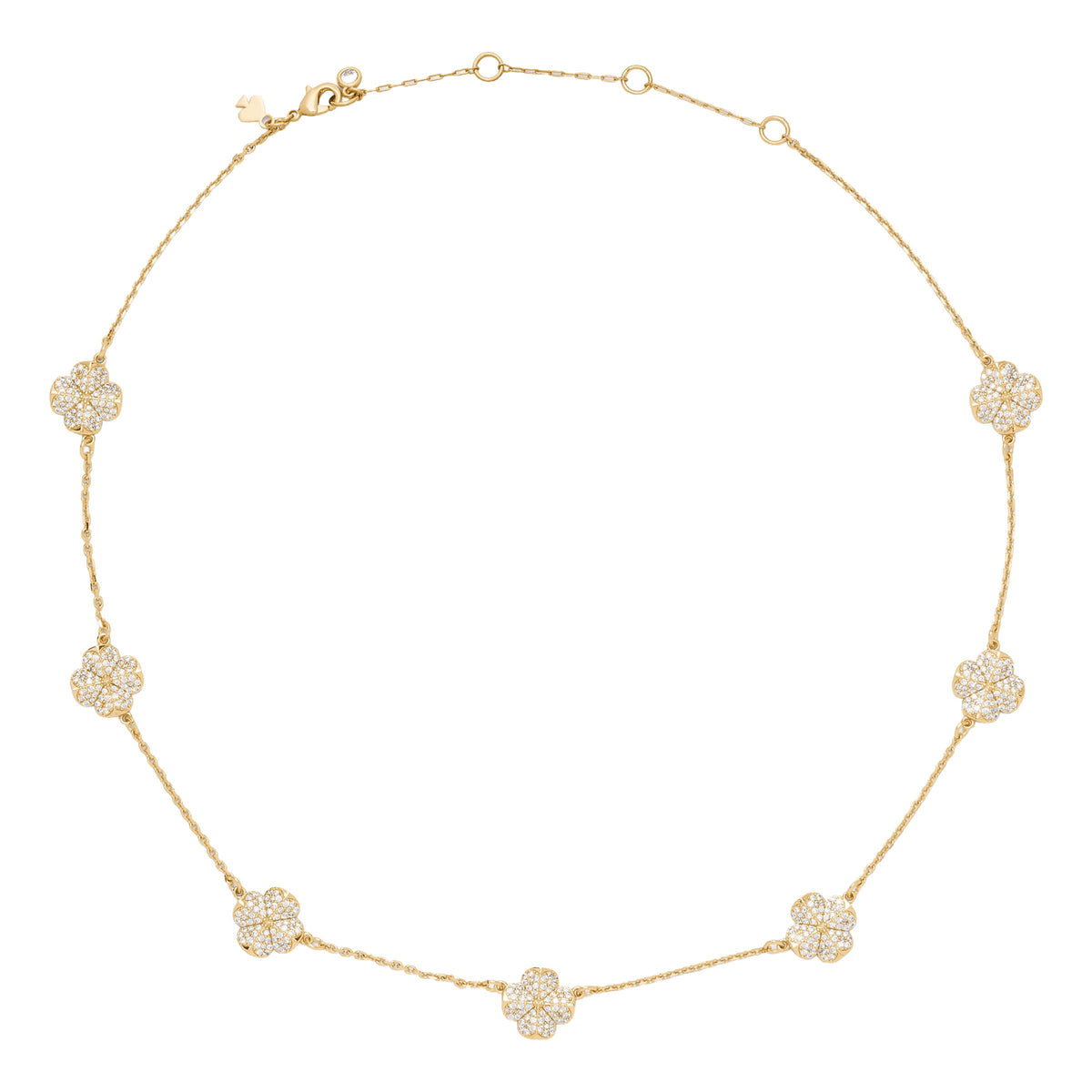kate spade new york Spade Flower Pave Scatter Necklace - Clear/Gold