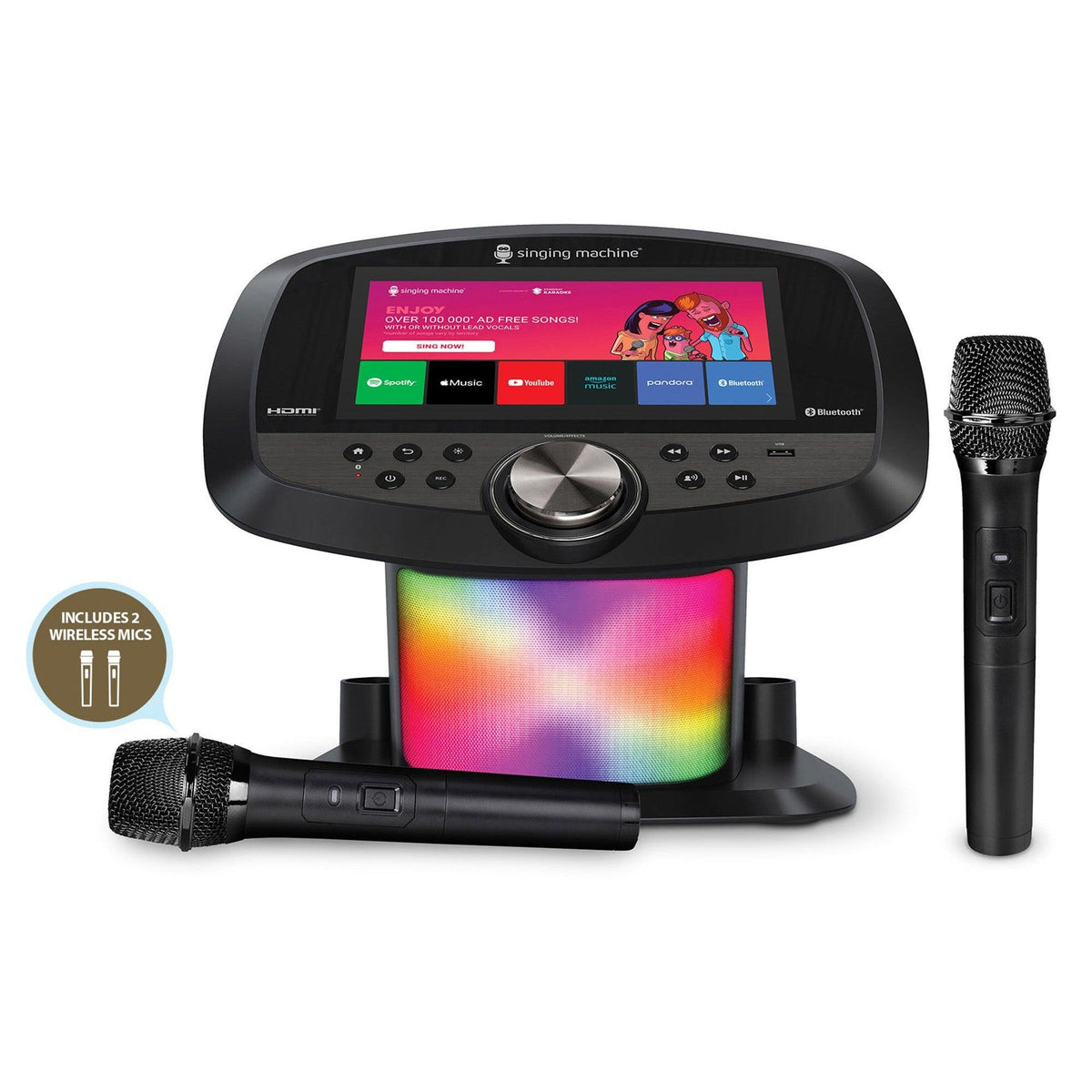 Singing Machine Karaoke Hub 2.0 WiFi Karaoke System w/ 2 Wireless Microphones