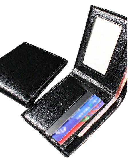 Bella Home Top Grain Leather Black Wallet in Pebbled Finish