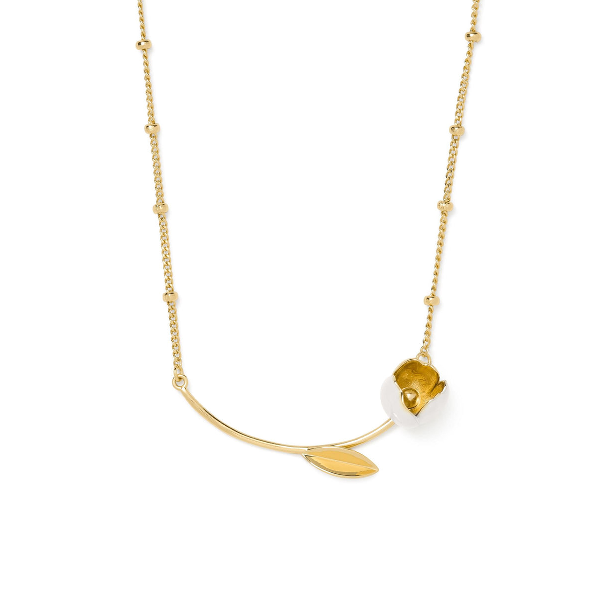 kate spade new york Golden Bloom Bar Pendant - White/Gold