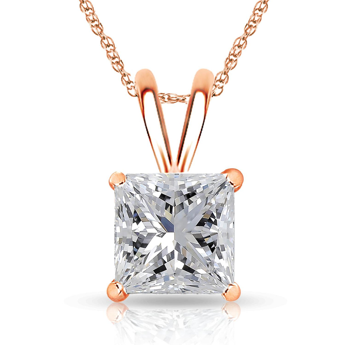 Infinity Luxe Jewelry Collection Princess cut Dia. Pndt w/chain