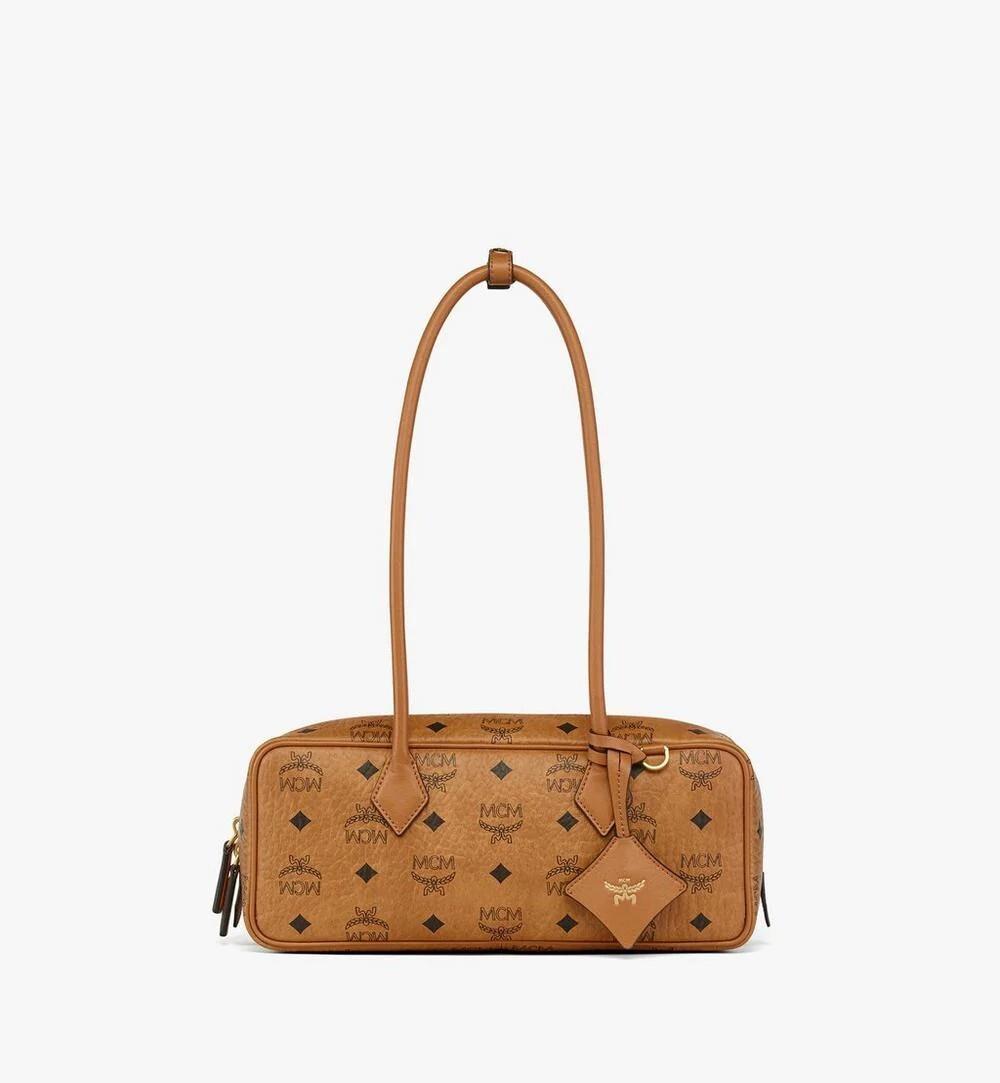 MCM Aren East West Shoulder Bag in Visetos Size Small