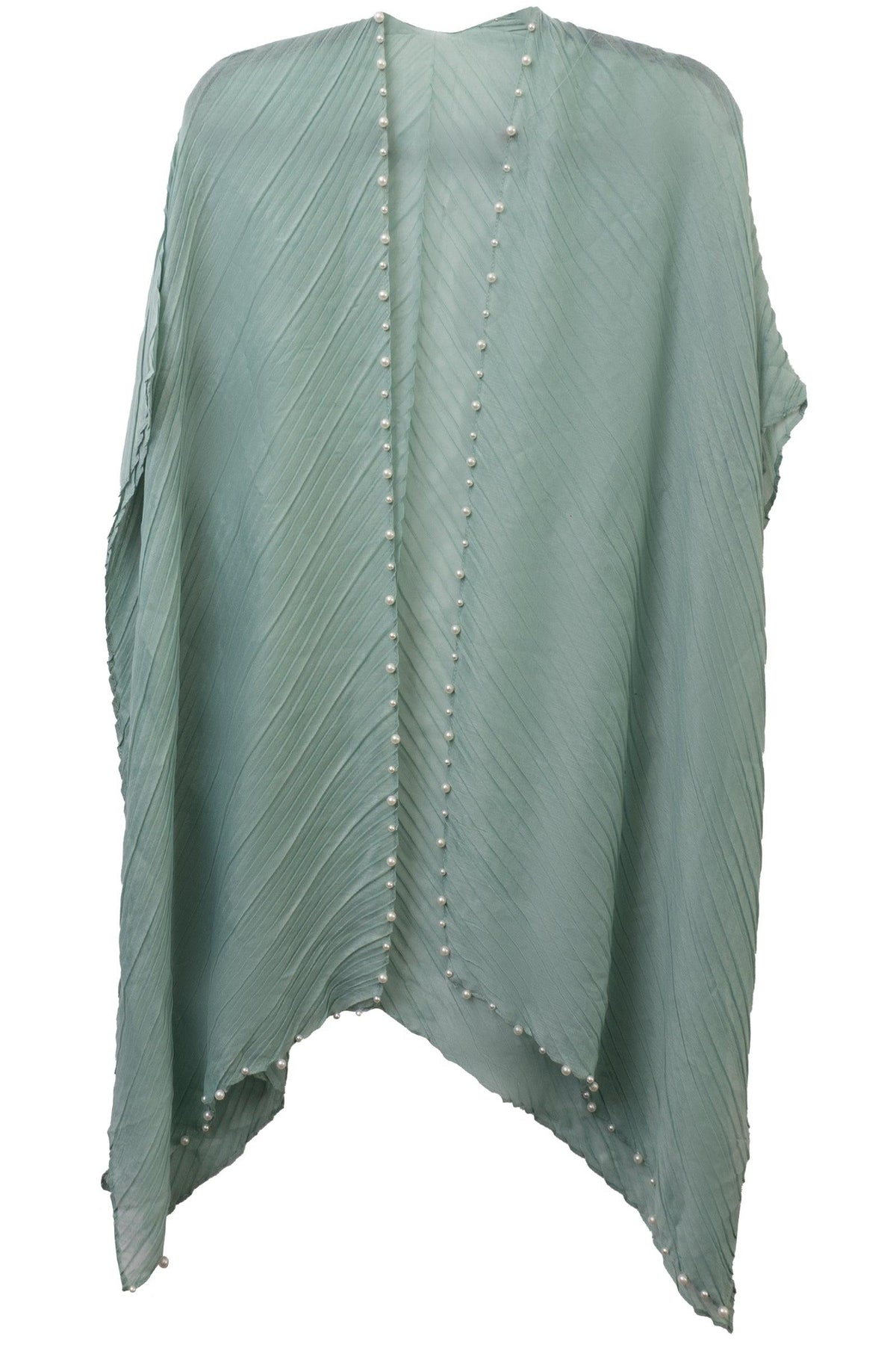 Jessica McClintock Pleated Kimono with Pearl Trim