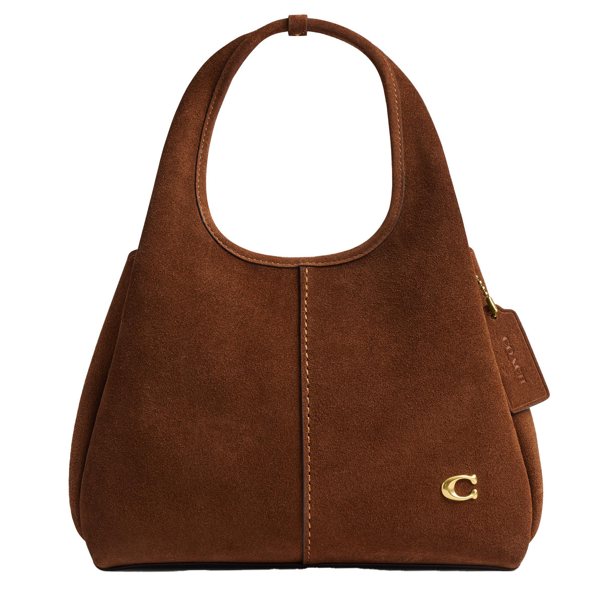 COACH Suede Lana Shoulder Bag 23 - Warm Brown/Brass
