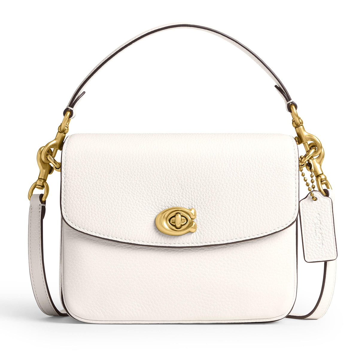 COACH Polished Pebbled Leather Cassie Crossbody 19 - Chalk/Brass