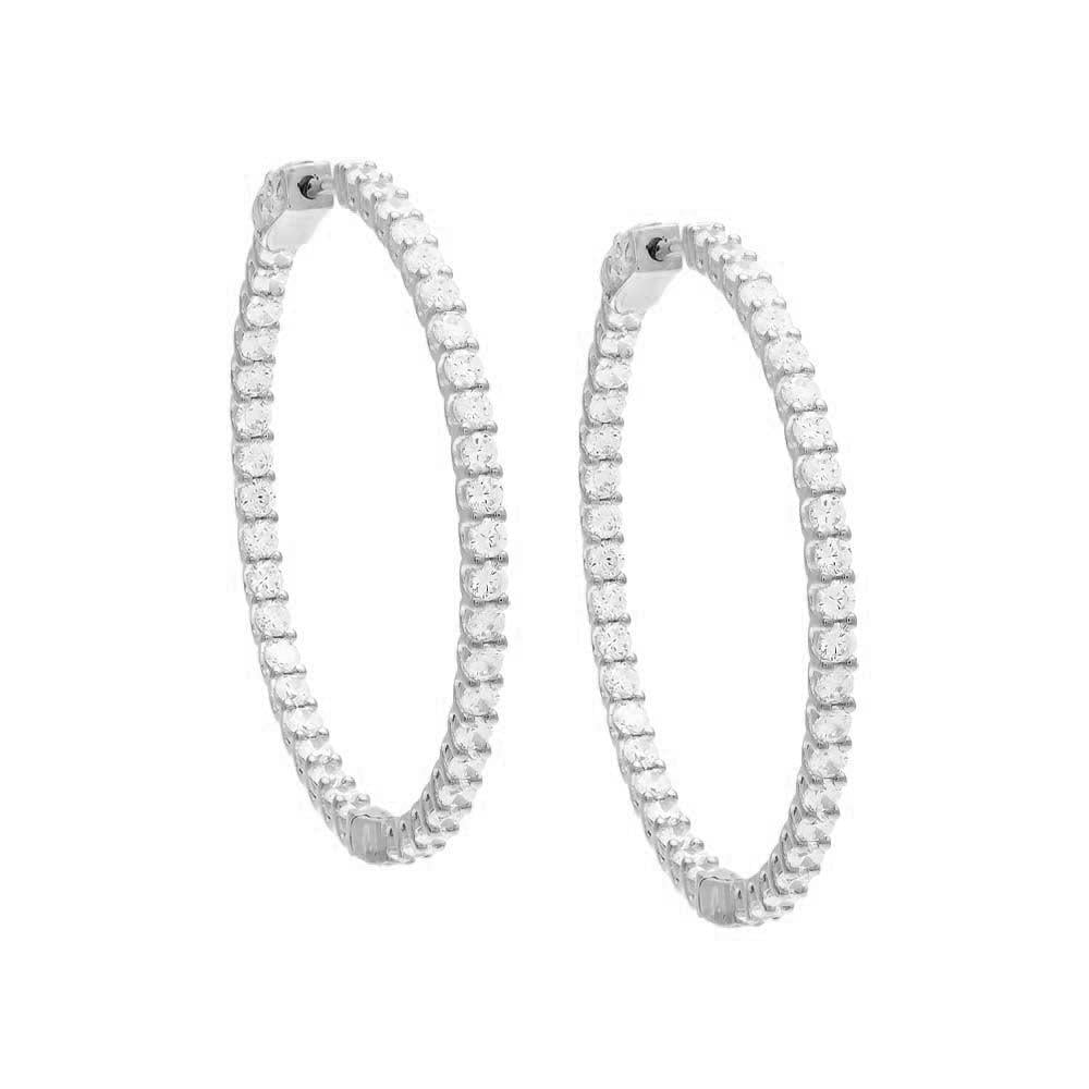Adina Eden CZ Thin Round Hoop Earring Size 45MM