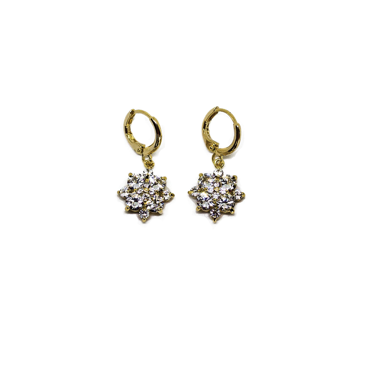 Completely Bella Delicate CZ Flower Earrings in Gold Tone