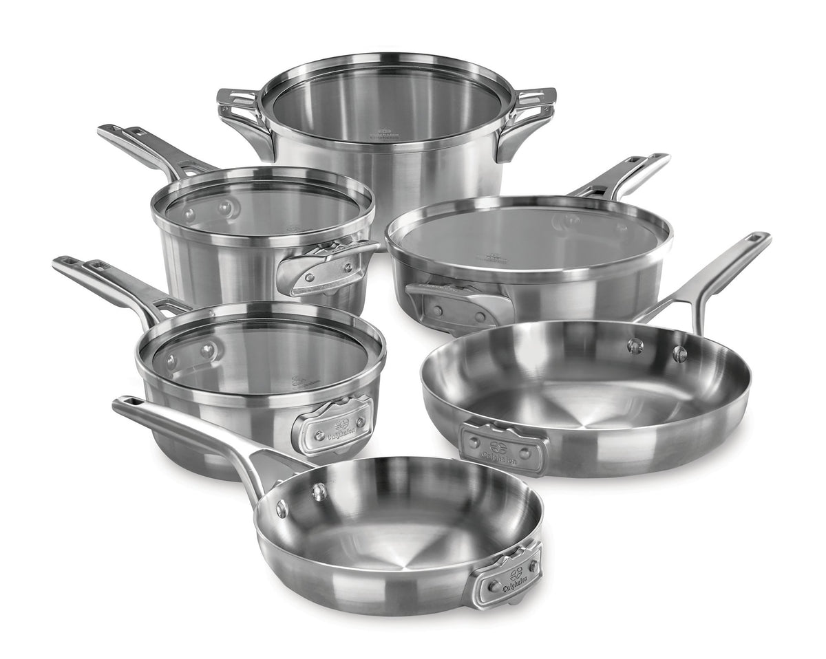 Calphalon Premier Space Saving 10pc Stainless Steel Cookware