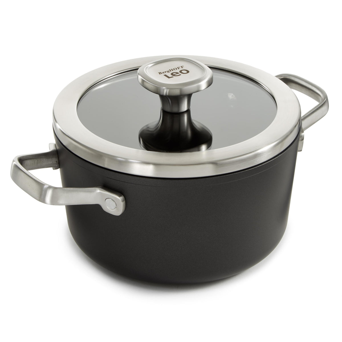 BergHOFF Leo Graphite 8" Recycled Aluminum Ceramic NS 3.3Qt Cov Saucepan