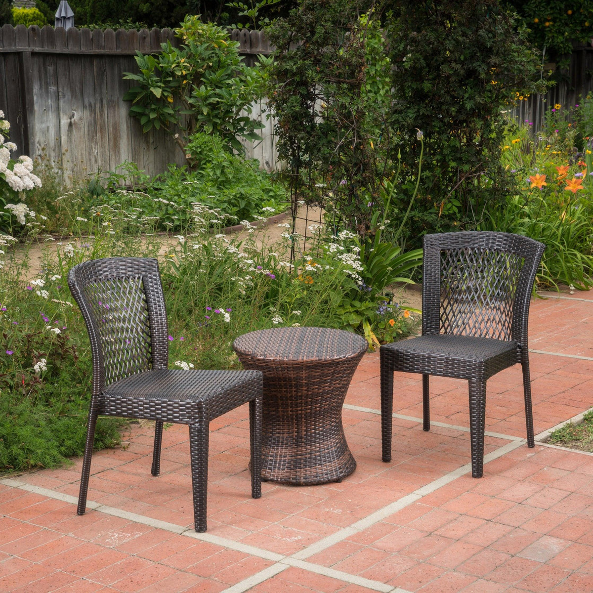 Stark Home Catskills Outdoor 3Pc Wicker Stacking Chat Set