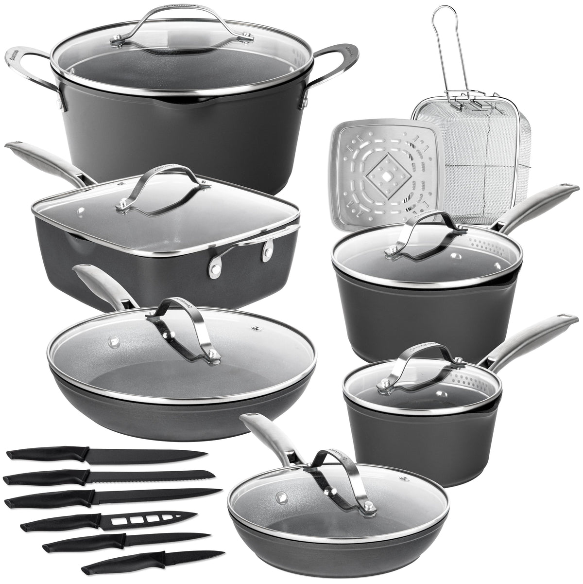 GraniteStone Cookware Armor Max Cookware Set Size 20 Pieces
