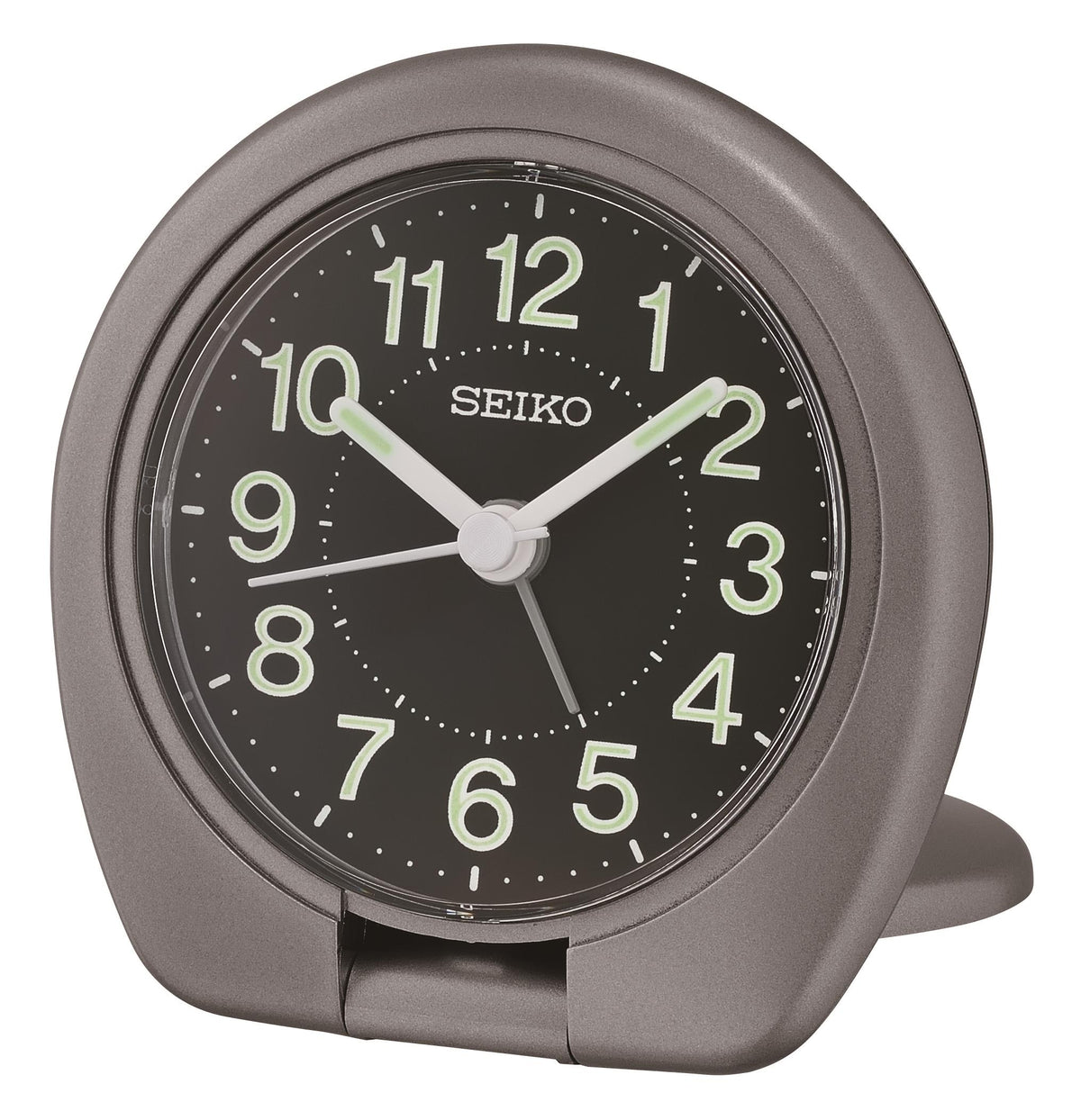 Seiko Clocks Travel Alarm, Quartz, Metallic Dark Silver