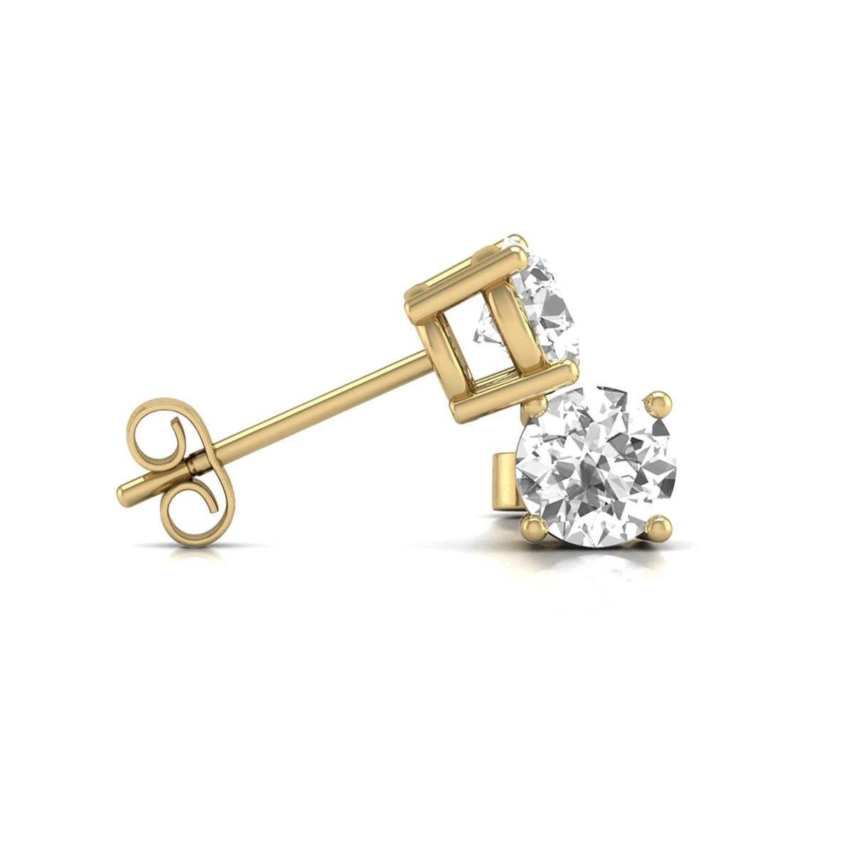 Prestige Boutique Diamonds Round Lab Diamond Solitaire Earrings Size 3 CT