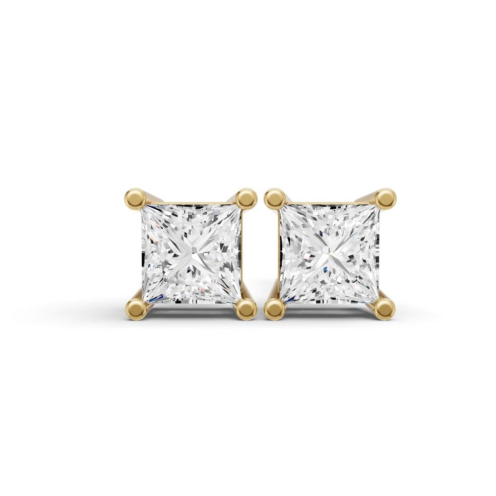 Prestige Boutique Diamonds Princess Lab Diamond Solitaire Earrings Size 0.5 CTW