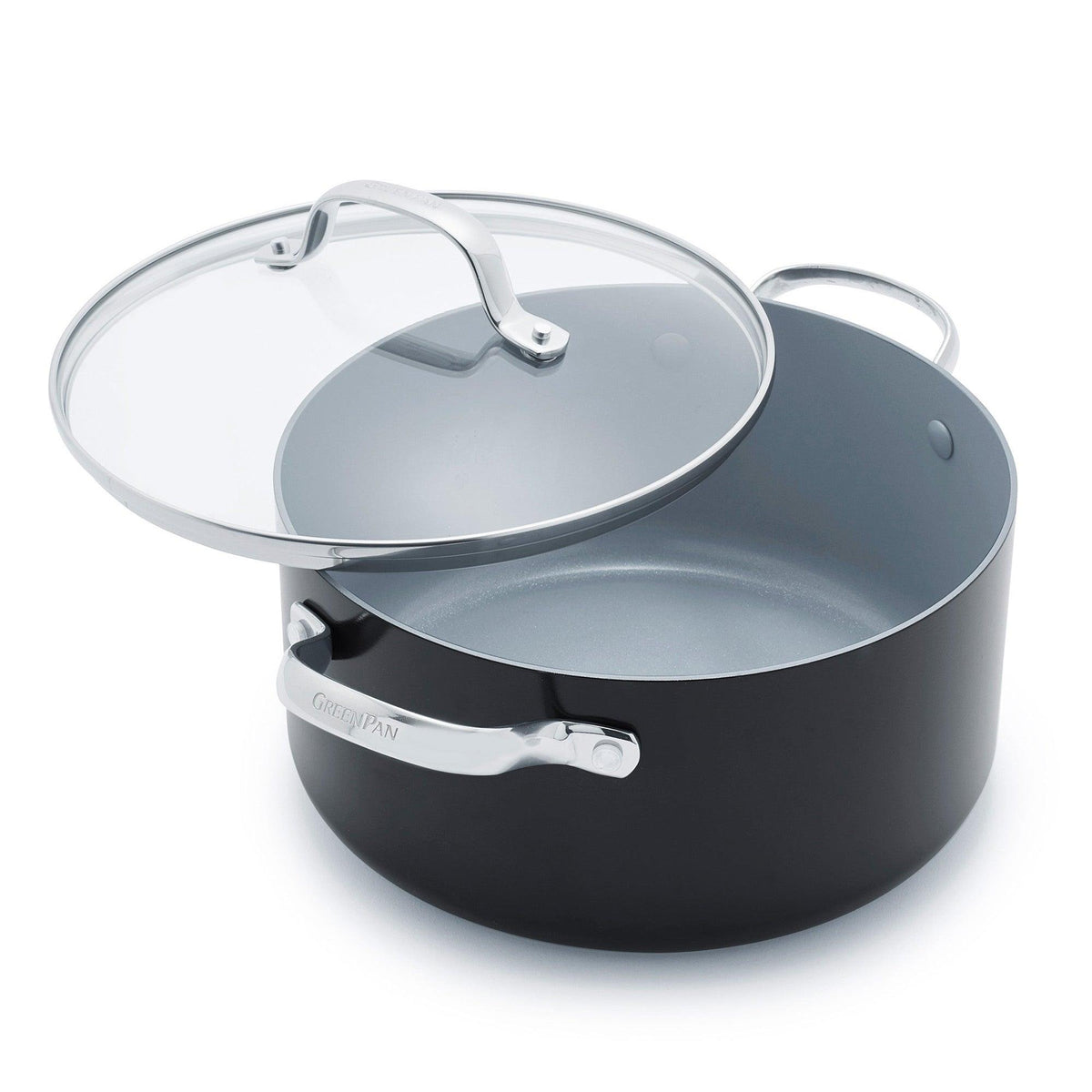 GreenPan Valencia Pro Ceramic Nonstick 5.5qt Stockpot w/ Lid Gray