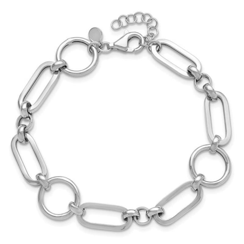 Distinctive Sterling Silver Fancy Link Bracelet