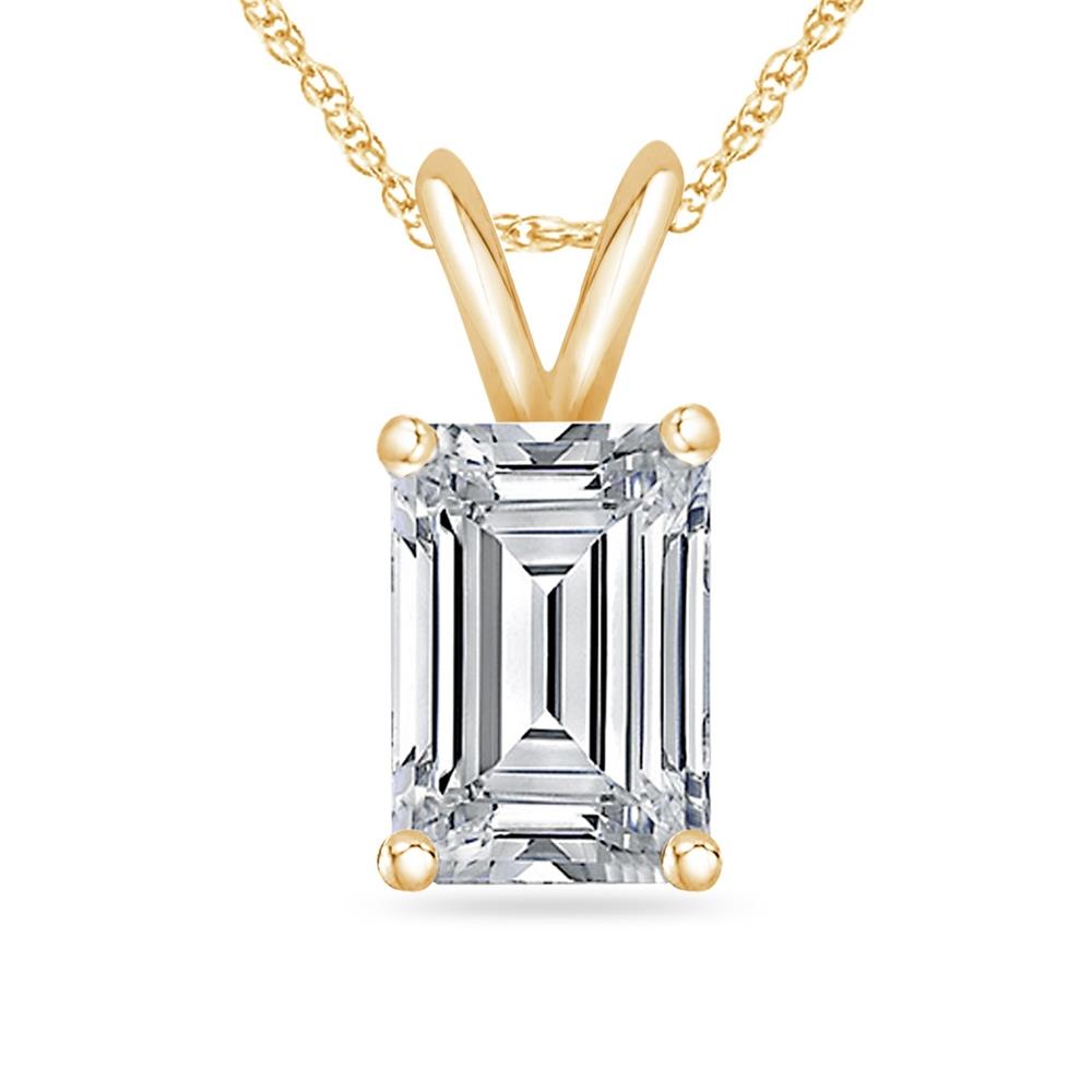 Prestige Boutique Diamonds Emerald Shaped Pendant w/Chain Size 2.00ct