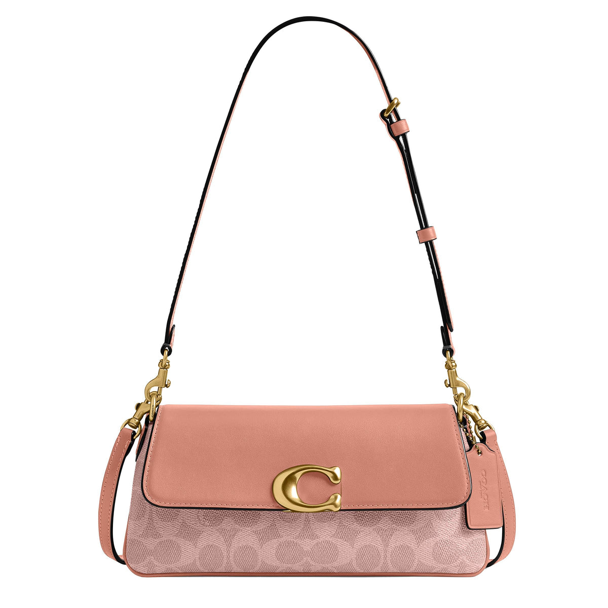 COACH Coated Canvas Signature Jet Shoulder Bag - Melon Pink/Brass